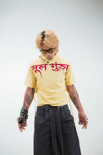 Mool gunda shoulder slit top
