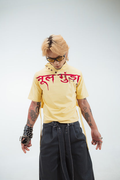 Mool gunda shoulder slit top
