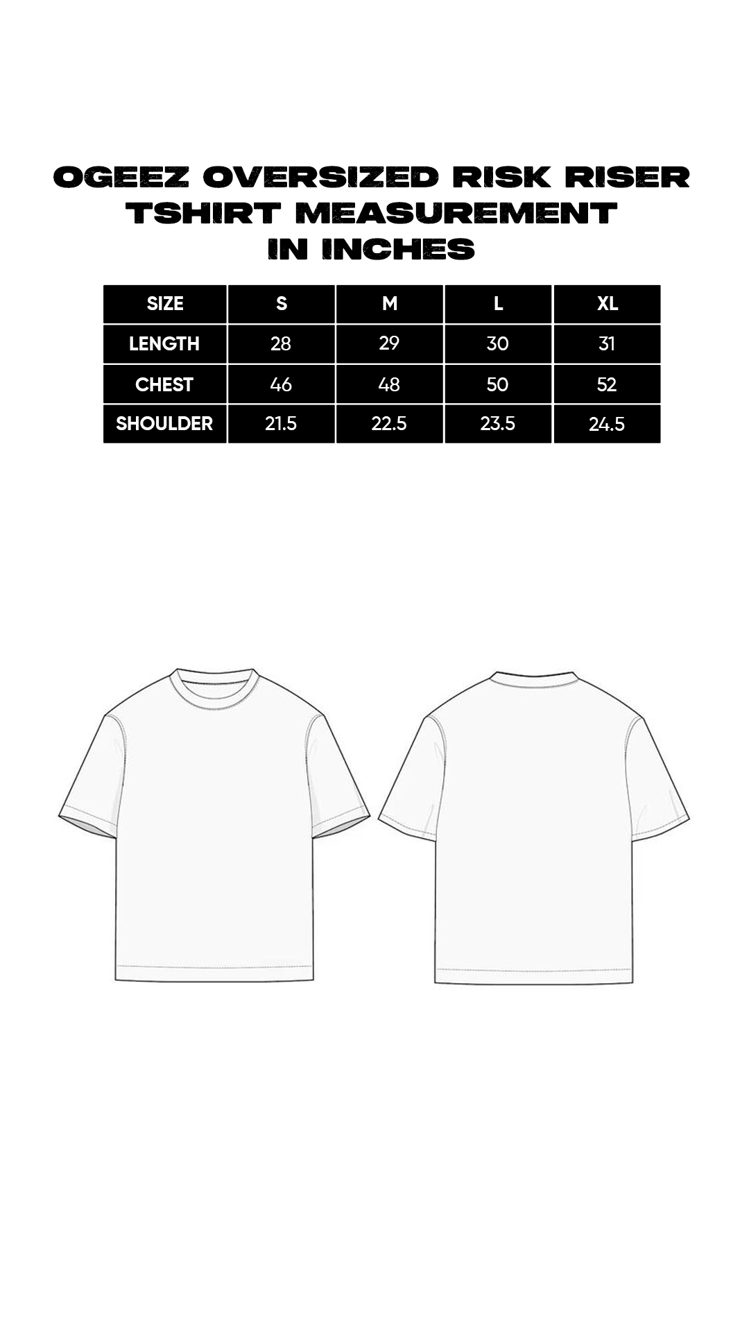 Size chart for Neon Clash T-shirt