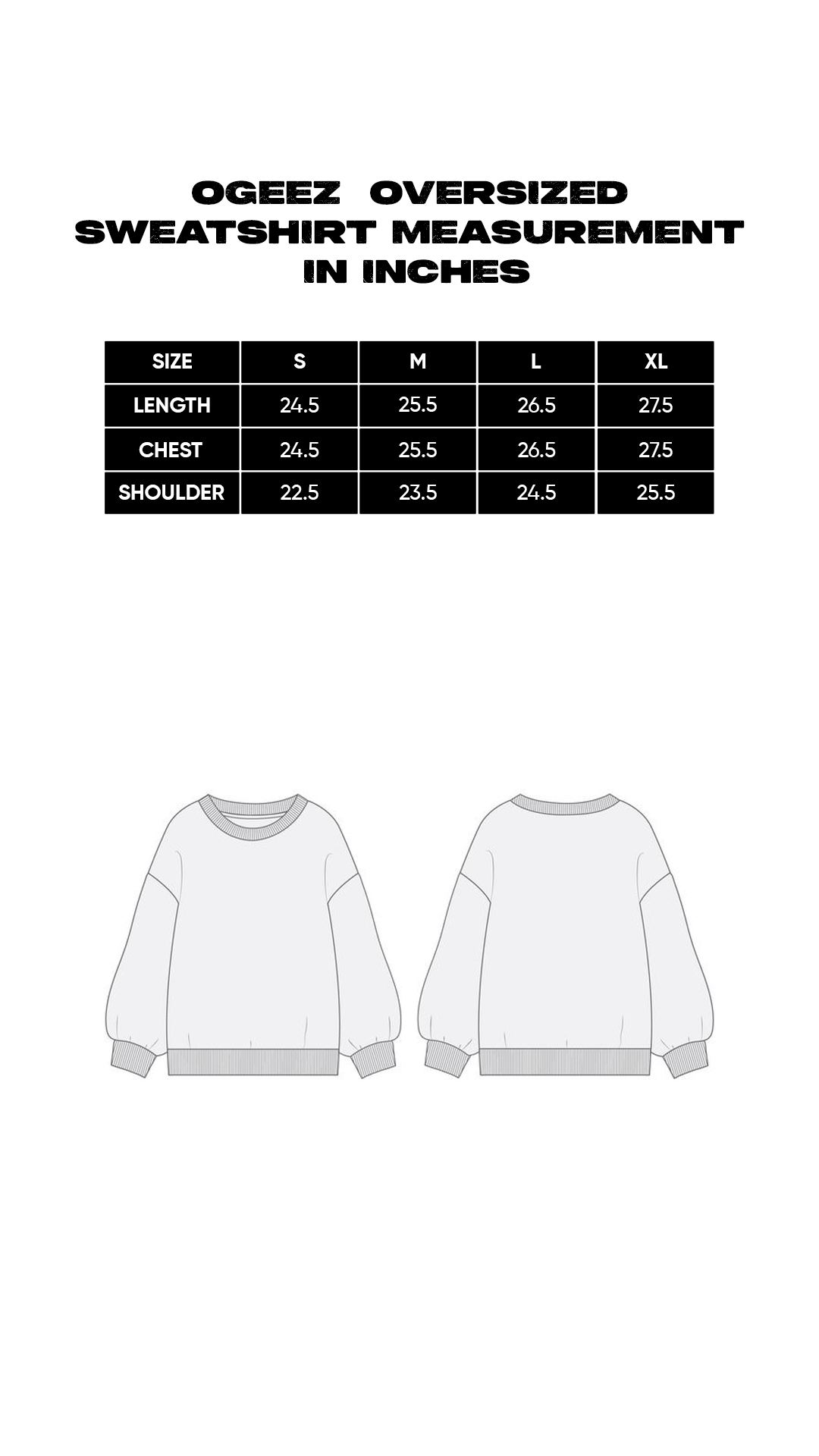 Size chart for Pink Dreamer